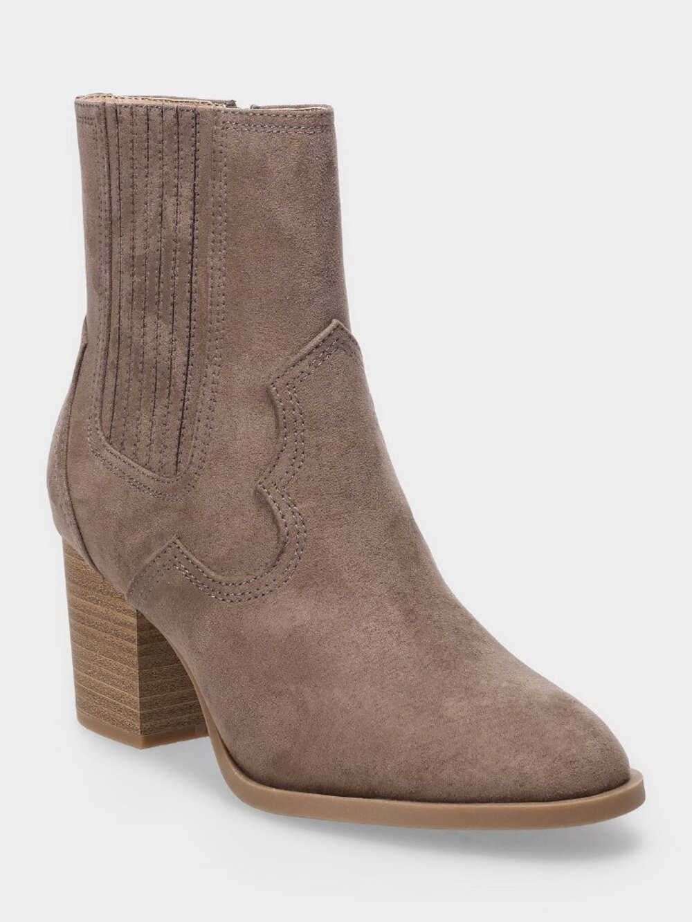 LC Lauren Conrad Women's Taupe Faux Suede Western Boots - Size 9.5 M